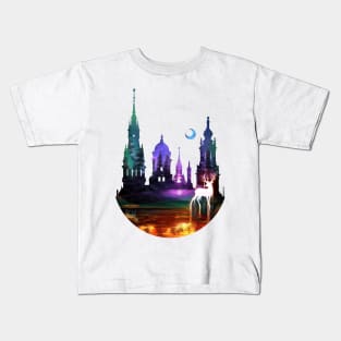 Burning Wood Castle Kids T-Shirt